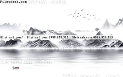 File tranh trang trí Phong canh thuy mac Trung Quoc 336 (file gốc)