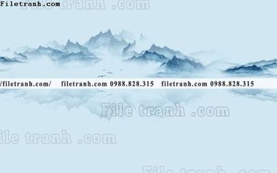 File tranh Phong canh thuy mac Trung Quoc 410 (bản gốc) treo quán cafe