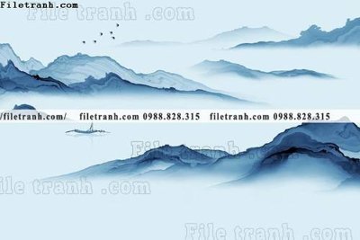 File tranh gốc PSD Phong canh thuy mac Trung Quoc 456 còn nguyên layer