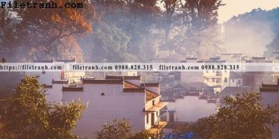 Chi tiết file tranh tráng gương Phong canh toa nha co Zhang Jiangnan 186 (ảnh gốc)