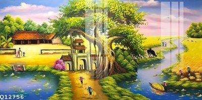 File gốc File gốc in tranh tổng hợp Q12756 (in lụa) họa tiết 3D