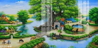 File gốc File gốc in tranh tổng hợp Q12788 (in lụa) chi tiết cao