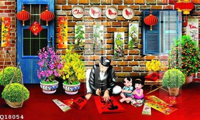 File in trần File gốc in tranh tổng hợp Q18054 (file gốc) phong thủy