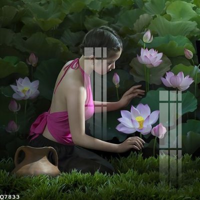 File in trần File gốc in tranh tổng hợp Q7833 (file gốc) hoa văn 3D