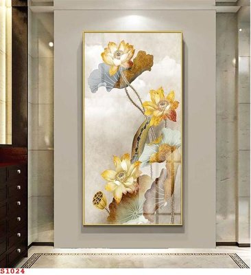 File tranh quảng cáo Tranh cửu ngư quần hội sen cá S1024 (download file gốc)