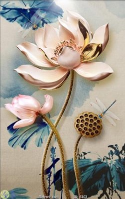 Tải file gốc in lụa Tranh cửu ngư quần hội sen cá S103 siêu nét