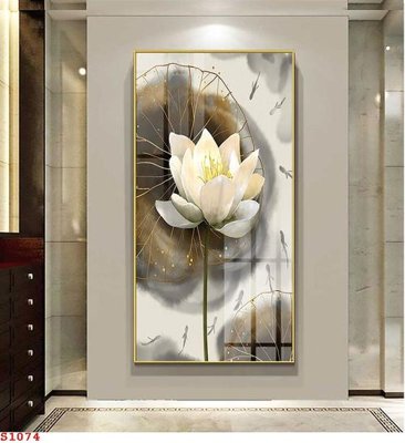 File in trần Tranh cửu ngư quần hội sen cá S1074 (bản gốc) 5D