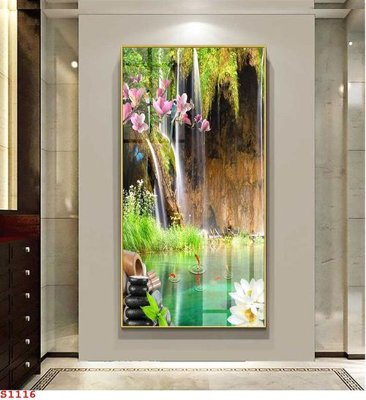 File PSD Tranh cửu ngư quần hội sen cá S1116 (bản gốc) cho nhà in