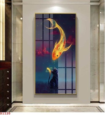 Tải file Tranh cửu ngư quần hội sen cá S1120 (gốc) để in ấn ngay