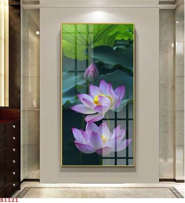 File in lụa Tranh cửu ngư quần hội sen cá S1121 (phong cảnh) Tranh cửu ngư quần hội sen cá S1121