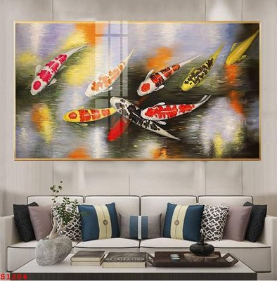 File gốc Tranh cửu ngư quần hội sen cá S1204 (PNG) nền trong suốt