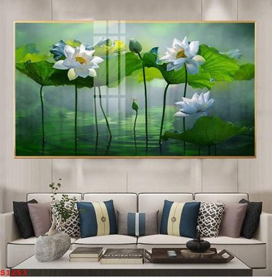 File tranh ảnh gốc Tranh cửu ngư quần hội sen cá S1253 dùng cho in khổ lớn