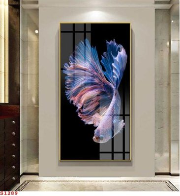 File in trần Tranh cửu ngư quần hội sen cá S1289 (bản gốc) đại dương