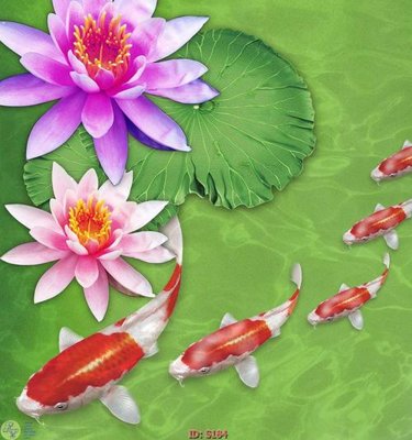 Tải file Tranh cửu ngư quần hội sen cá S184 (gốc) làm file thiết kế