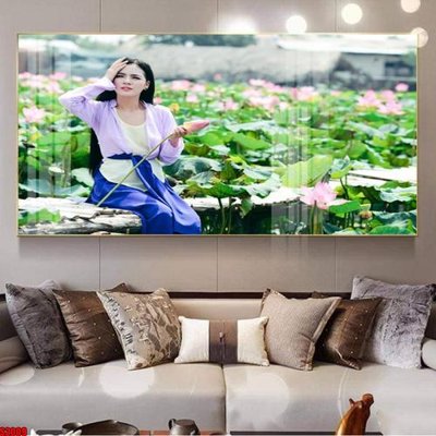 File PSD in ấn File tranh hoa sen S2009 (chất lượng cao)