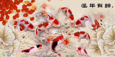 Tải về file tranh gốc Tranh cửu ngư quần hội sen cá S25 (để in quảng cáo)