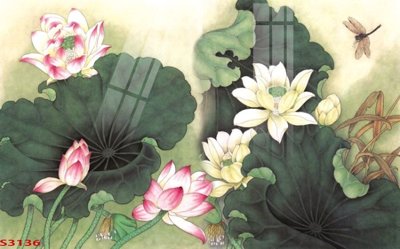 Download file gốc Tranh hoa sen cá cửu ngư quần hội S3136 (in mica) logo