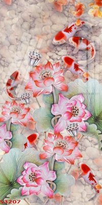 Download file Tranh hoa sen cá cửu ngư quần hội S3207 (gốc) cho xưởng in