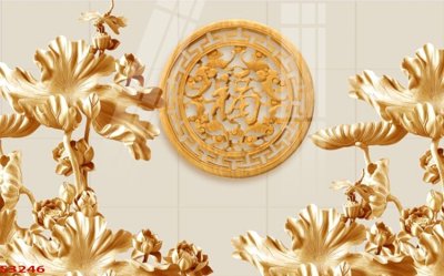 Tải file Tranh hoa sen cá cửu ngư quần hội S3246 (PSD) cho in tranh 3D