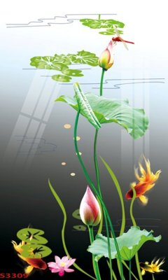 Tải file gốc Tranh hoa sen cá cửu ngư quần hội S3309 (để in lụa)