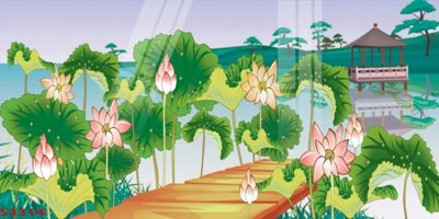 File ảnh Tranh hoa sen cá cửu ngư quần hội S3314 (gốc) in PP, decal