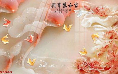 File in lụa Tranh hoa sen cá cửu ngư quần hội S3343 (tân cổ điển) Tranh hoa sen cá cửu ngư quần hội S3343