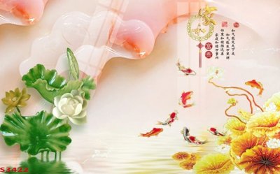 File gốc Tranh hoa sen cá cửu ngư quần hội S3422 (AI/EPS) cho in ấn