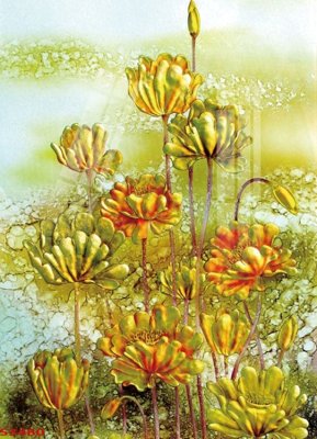 File tranh Tranh hoa sen cá cửu ngư quần hội S3480 (file gốc) chủ đề phong thủy