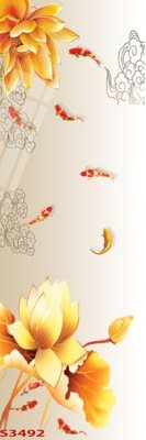 Download file gốc Tranh hoa sen cá cửu ngư quần hội S3492 (in lụa) nghệ thuật