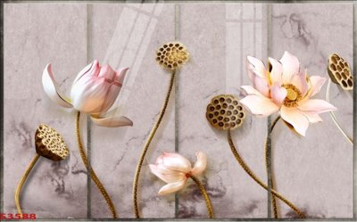 Download file ảnh gốc Tranh hoa sen cá cửu ngư quần hội S3588 để in ấn