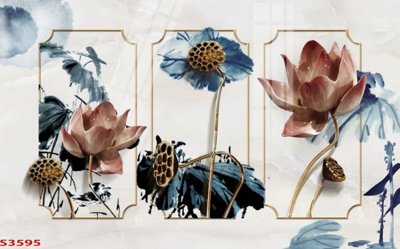 File tranh Tranh hoa sen cá cửu ngư quần hội S3595 (ảnh gốc) không bị mờ