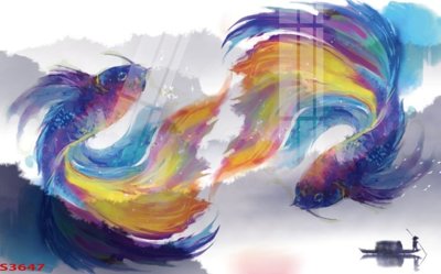 Tải file gốc in lụa Tranh hoa sen cá cửu ngư quần hội S3647 siêu nét