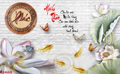 File tranh Tranh hoa sen cá cửu ngư quần hội S3669 (bản gốc) trang trí văn phòng