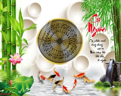 Tệp tin gốc Tranh hoa sen cá cửu ngư quần hội S3681 (chất lượng cao) Tranh hoa sen cá cửu ngư quần hội S3681