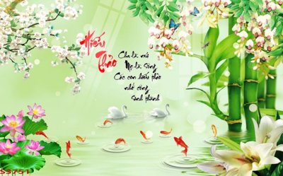 Tải file Tranh hoa sen cá cửu ngư quần hội S3751 (gốc) in trên mọi chất liệu