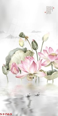 File tranh ảnh gốc Tranh hoa sen cá cửu ngư quần hội S3763 dùng cho in khổ lớn