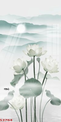 Tải file Tranh hoa sen cá cửu ngư quần hội S3764 (ảnh gốc) file AI/EPS