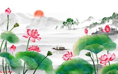Tệp tin gốc Tranh hoa sen cá cửu ngư quần hội S3779 (chất lượng cao) Tranh hoa sen cá cửu ngư quần hội S3779