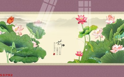 File tranh gốc Tranh hoa sen cá cửu ngư quần hội S3792 (sắc nét từng chi tiết)