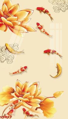 Download file gốc Tranh hoa sen cá cửu ngư quần hội S3817 (độ nét cao)
