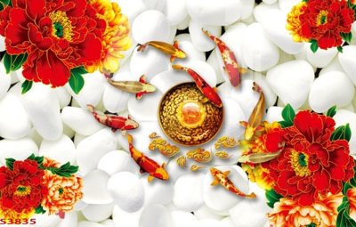 File tranh Tranh hoa sen cá cửu ngư quần hội S3835 (gốc) chủ đề thành phố