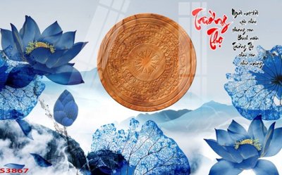 File gốc Tranh hoa sen cá cửu ngư quần hội S3867 (thiết kế) độc quyền