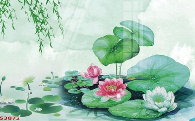 File gốc Tranh hoa sen cá cửu ngư quần hội S3872 (PNG) trong suốt (transparent)