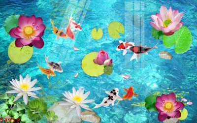 File gốc Tranh hoa sen cá cửu ngư quần hội S3919 (cho in ấn) từ kho Filetranh