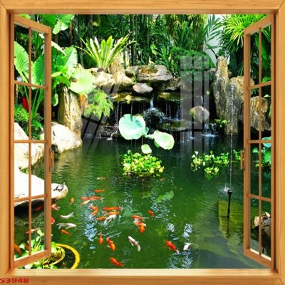 Tải file Tranh hoa sen cá cửu ngư quần hội S3948 (gốc) làm file quảng cáo