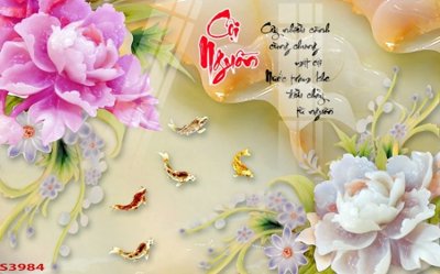 File tranh Tranh hoa sen cá cửu ngư quần hội S3984 (bản gốc) trang trí văn phòng