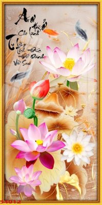 Tải file gốc Tranh hoa sen cá cửu ngư quần hội S4012 (bản PSD) chỉnh sửa được