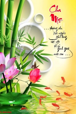 Hình ảnh file gốc Tranh hoa sen cá cửu ngư quần hội S4046 (chất lượng cao)