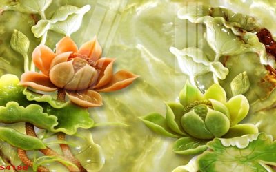 File ảnh Tranh hoa sen cá cửu ngư quần hội S4188 (gốc) in standee