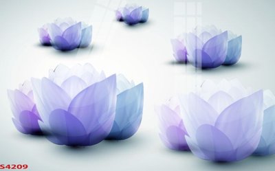 File in trần Tranh hoa sen cá cửu ngư quần hội S4209 (bản gốc) 5D